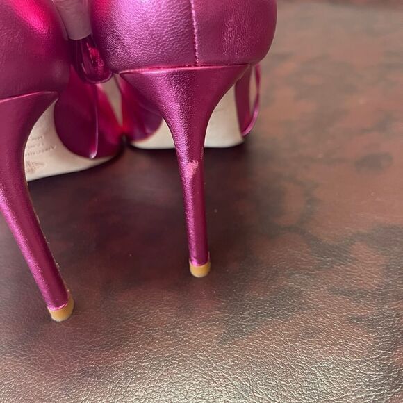 Antonio Melani new w/out tags pink stiletto heels with ankle‎ strap ties, size 7 - Picture 3 of 9